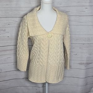 Inis Crafts Heavy Merion Wool Ireland Cardigan Sweater